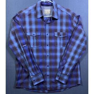 Vintage Italia Shirt Men's Blue - Brown Button Up Plain Flip Cuff MSRP: $98.00